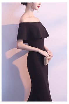 Formal Long Black Mermaid Evening Dress Off Shoulder - $78.48 #S1496 - SheProm.com Elegant Black Off Shoulder Dress For Wedding, Elegant Black Off-shoulder Dress For Wedding, Black Off-shoulder Wedding Dress, Elegant Off-shoulder Mermaid Party Dress, Elegant Off-shoulder Mermaid Dress For Banquet, Elegant Black Mermaid Dress For Banquet, Elegant Black Off-shoulder Prom Dress, Elegant Black Off Shoulder Prom Dress, Long Black Evening Dress