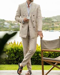 Blazer Color - Beige  Trouser Color - Beige  Fabric - Linen Coat Closure - Two Buttons Available in Different Size From XS to 4XL Summer Wedding Linen Blazer, Linen Wedding Suit With Suit Collar, Beige Summer Formal Suit, Summer Beige Formal Suit, Summer Wedding Notch Lapel Blazer, Tailored Linen Suit For Wedding, Elegant Beige Suits For Summer, Wedding Linen Sets With Notch Lapel, Wedding Linen Set With Notch Lapel