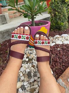 "Elegance, Quality and most of all unique!! Our \"Chaquira\" beaded sandals are hand made in Oaxaca. Bead by bead they are sewn together to create an immaculate design. If you look for a beautiful fashion statement to your everyday outfit these are the shoes for you! Our recommendation for shoes is if you wear a half size for example size 7.5 you size down to size 7. If you have wide feet we recommend sizing up for extra room and comfort. Our shoes do run true to size and may fit a bit snug but Handmade Adjustable Leather Huaraches, Handmade Flat Huarache Sandals In Leather, Handmade Flat Leather Huarache Sandals, Handmade Leather Flat Huarache Sandals, Handmade Leather Bohemian Huaraches, Beaded Sandals, Everyday Outfit, Extra Room, Beautiful Fashion