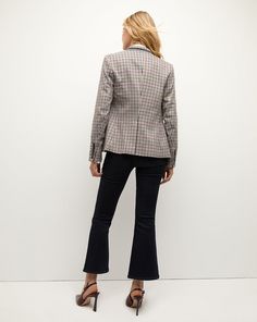 A feminine take on classic plaids. The Katie plaid blazer is defined by a colorful check pattern with touches of pink and red. A stand collar, padded shoulders, and flap and welt pockets complete the look. Style with light-wash jeans and flats or pair with the coordinating Elara skirt and heels.64% Polyester, 34% Viscose, 2% ElastaneLining: 96% Polyester, 4% ElastaneDry clean onlyStyle #2408PL7010789 Jeans And Flats, Red A, Plaid Blazer, Pink And Red, Light Wash Jeans, Veronica Beard, Pant Shirt, Blazer Dress, Wash Jeans