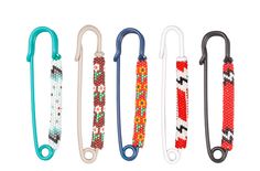 four different types of lanyards are lined up