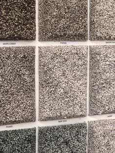 the different types of carpet samples on display