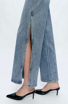 Take your style to new heights with our High Rise Wide Leg Denim Jeans. The dramatic slit adds a touch of boldness to your look, while the high rise waist elongates your legs for a flattering fit. Dare to stand out and make a statement in these jeans!. Elevate your denim game with our High Rise Wide Leg Jeans! These are not your ordinary jeans - with a flattering high rise and trendy wide leg style, they are sure to make a statement. Plus, the slit adds just the right amount of edginess. Upgrade Wide Leg Denim Jeans, Live Shop, High Rise Wide Leg Jeans, Stretch Denim Fabric, Timor Leste, Denim Accessories, Dress Jewelry, Wide Leg Denim, Caicos Islands