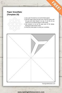 the paper snowflake template is shown