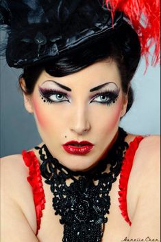 Cabaret Makeup, Victorian Makeup, Burlesque Makeup, Steampunk Makeup, Rouge Makeup, Circus Makeup, Fantasy Make-up, Steampunk Hairstyles