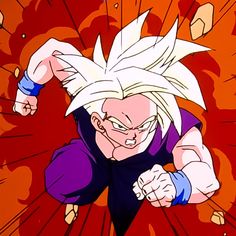 an animated image of gohan from dragon ball