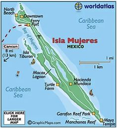 a map of the island of la mujerres in mexico