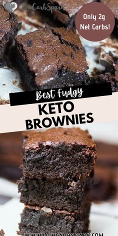 These keto brownies are super fudgy, rich, and easy to make in just 30 minutes! A low-carb, sugar-free dessert with only 2g net carbs per serving, perfect for any chocolate lover. Best Keto Brownies, Vegetarian Keto Recipes, Healthy Low Carb Dinners, Best Brownie Recipe, Low Carb Brownies, Low Carb Love, Easy Low Carb Recipes, Low Carb Low Fat Recipes, Low Carb Low Fat