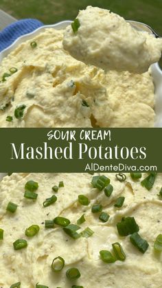 mashed potatoes with green onions and cream