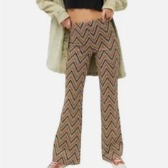 Urban Outfitters Zig Zag Pull On Flat High Waist Pants. Nwt! Size Medium. Never Worn. Urban Outfitters Wide Leg Spring Pants, Urban Outfitters Wide Leg Pants For Spring, Urban Outfitters Wide-leg Pants For Spring, Urban Outfitters High Waist Bottoms For Fall, Chic High Waist Bottoms From Urban Outfitters, Chic High-waist Bottoms From Urban Outfitters, Chic High-waist Bottoms By Urban Outfitters, Chic Urban Outfitters High Waist Bottoms, Casual Fall Bottoms By Urban Outfitters