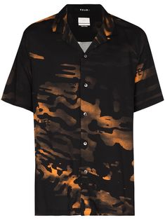 Fashion Design Sketches, Design Sketch, Print Shirt, Black Orange, Orange Black, Printed Shirts, Casual Button Down Shirt, Prada, Men's Polo Shirt