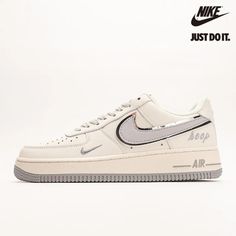 Nike Air Force 1 07 Low Keep Fresh Beige Light Grey Sliver BM1996-033 Air Force 1 Stussy Fossil, Single Clothes, Zapatillas Nike Air, Shoes For School, Minimalist Fashion Men, All Nike Shoes, Guys Clothing Styles, Cute Nike Shoes, Nike Air Force 1 07