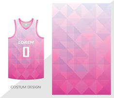 a pink basketball jersey with the number 0 on it and an image of a triangle pattern