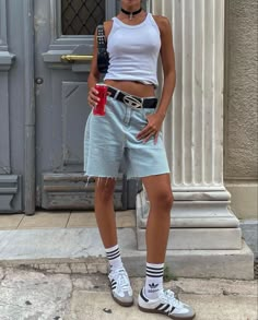 Looks Adidas, Outfit Inspo Aesthetic, Adidas Samba Outfit, Samba Outfit, Look Adidas, Fest Outfits, Streetwear Girl, Mode Zara, Streetwear Mode