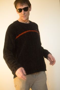 "Vintage 90s Lacoste in Black and Red color.  Jumper Men or Women Sweatshirt. Classic Designer Pique Long Sleeve ,Chill Sweater, Warmer Weekender Pullover. Boyfriend shirt,  Size LARGE so nice in touch ! ▲ Great Vintage Condition ▲ Embroidery Alligator Logo ▲ Brand : LACOSTE  ▲ Size  from label : LARGE  ▲ 100 % Acrylic -  very nice in touch like microfibre blanket :)    ✂ M E A S U R E M E N T S ✂ Taken with article laying flat, already doubled where necessary:   ▲ Length : 74cm- 29\"  ▲ Width Casual Polo Sweater With Crew Neck, 90s Crew Neck Winter Sweater, 90s Crew Sweater For Winter, Black Long Sleeve 90s Sweater, Vintage Long Sleeve Relaxed Fit Sweater, 90s Style Relaxed Fit Fall Sweater, Vintage Polo Sweater With Ribbed Collar And Crew Neck, Vintage Polo Sweater With Ribbed Crew Neck, Alligator Logo