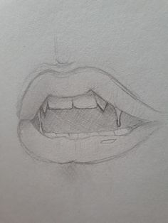 a pencil drawing of a woman's mouth