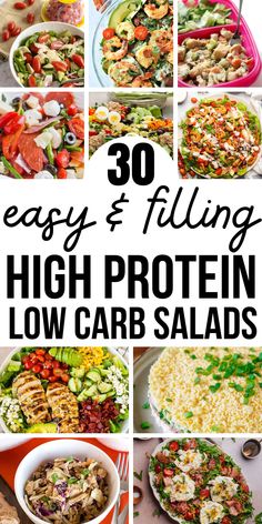 30 easy and filling high protein low carb salads that are perfect for lunch or dinner