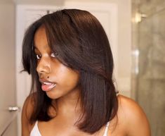 Natural Hair Short Cuts, Hair Inspiration Short, Dyed Natural Hair, Blowout Hair, Short Straight Hair