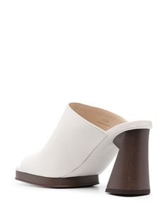 Tod's 95mm sculpted-heel Leather Mules | Neutrals | FARFETCH