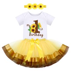 PRICES MAY VARY. ♔【Birthday Outfit for 1 Year Old Baby Girl】Super cute sweet summer movie character Hawaiian hula Luau Birthday smash cake ONE romper dress up for little princess,tulle tutu dress onesies,Its darling,Absolutely Gorgeous,3PCS in one set,toddler happy birthday outfit bodysuit 3D top hat headband fluffy tulle tutu layers skirt,Christening wedding Anniversary Baby Shower coming/going home outfit,best child gift Impress and wow your guests and friends with the half year old birthday p Tutu Skirt Outfit, One Year Old Birthday, Tulle Tutu Dress, Flower Romper, Rainbow Skirt, Fancy Dress Up, Princess Dress Up, Tulle Tutu Skirt