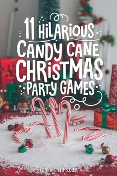 Want to add some festive fun to your holiday party? The Candy Cane Games are perfect for groups, Christmas parties, or family game nights! Play one or ALL of them! Easy, funny, and great for making memories. Funny Holiday Games For Family, Christmas Candy Cane Games For Family, Candy Cane Fishing Game For Adults, Candy Cane Chopstick Game, Funny Holiday Party Games, Christmas Marshmallow Games, Funny Family Party Games, Candy Cane Pick Up Game, Christmas Relay Games For Adults