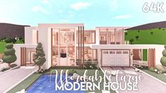 the modern house is very large and has lots of windows