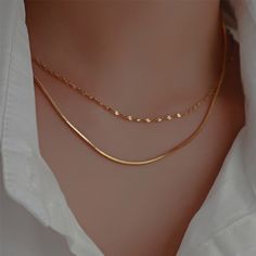 585 Gold Jewelry-Summer new double layer stainless steel necklace women's simple fashion petal chain necklace design jewelry gift Style: TRENDY Shape\pattern: Geometric Origin: 3256805445006296 Occasion: Party Necklace Type: Chokers Necklaces Model Number: N310 Metals Type: Stainless Steel Material: Metal Item Type: Necklaces Gender: Women Fine or Fashion: Fashion Compatibility: All Compatible Chain Type: Snake Chain ●The material of the product is made of stainless steel.Will not fade after contact with water.Will not darken.Prevent allergies. ●Apply to Occasion: Party, wedding ,engagement, gift for friend Mom sisters wife. ●The package will not contain any information about our store and product prices.If you have any questions, please contact customer service. Trendy Double Chain Stainless Steel Necklace, Trendy Double Snake Chain Necklace, Everyday Double Chain Metal Necklace, Tarnish Resistant Double Strand Layered Necklace, Tarnish Resistant Stainless Steel Chain Necklace, Dainty Layered Necklace With Snake Chain, Minimalist Stainless Steel Necklace With Double Chain, Gold-tone Metal Double Chain Necklace, Party Necklace