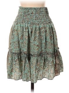 Assorted Brands Silk Skirt Size: 3 Bottoms - used. 70% SILK, 30% POLYESTER, Print | Silk Skirt: Teal Print Bottoms - Size 3 Casual Paisley Print Skirt, Casual Paisley Print Flowy Skirt, Casual Paisley Print Skirt For Vacation, Casual Boho Print Maxi Skirt, Green Paisley Print Bottoms For Spring, Green Paisley Print Bottoms, Green Paisley Print Bottoms For Summer, Summer Green Paisley Print Bottoms, Silk Skirt