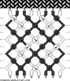 the pattern is shown in black and white, with an arrow pointing up to it