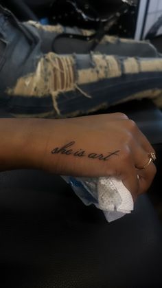 a person with a small tattoo on their left arm and the words, we are not afraid