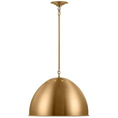 a brass colored pendant light fixture