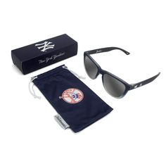 Stay shaded in New York Yankees style with these Premiums Sport sunglasses. They feature polarized UV400 lenses to keep sun rays at bay and rubberized non-slip nose pads to keep them comfortably in place. The distinct New York Yankees graphics make these the perfect finishing touch to any fan look.Stay shaded in New York Yankees style with these Premiums Sport sunglasses. They feature polarized UV400 lenses to keep sun rays at bay and rubberized non-slip nose pads to keep them comfortably in place. The distinct New York Yankees graphics make these the perfect finishing touch to any fan look.Includes microfiber storage cloth bagPrinted graphicsFDA approved impact resistant polarized UV400 protection lensesOfficially licensedMaterial: 100% PlasticImportedRubberized non-slip nose padsBrand: K Sporty Wayfarer Sunglasses With Uv Protection, Sporty Wayfarer Sunglasses For Sports, Blue Tinted Sunglasses For Travel, Sports Wayfarer Sunglasses With Uv Protection, Sports Wayfarer Shield Sunglasses With Uv Protection, Polycarbonate Wayfarer Sunglasses For Sports, Sports Sunglasses With Tinted Lenses And Adjustable Fit, Sporty Wayfarer Sunglasses With Mirrored Lenses, Blue Tinted Lenses Sunglasses For Travel