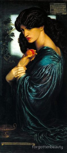 a painting of a woman holding an apple