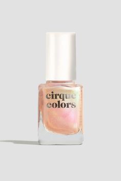 Cultured is a pink pearl-inpsired nail polish that features pearlescent shimmer that shifts between pink and green. Our shimmer polishes are packed with glimmering pigments which give them a unique multidimensional finish, unlike any other. Peach Nail Color, Peach Colored Nails, Nail Polish Natural, All About Gemini, About Gemini, Shimmer Nail Polish, Cirque Colors, Nail Shimmer, Holographic Nail Polish