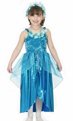 New blue mermaid fairy dress-up costume gown with blue flower & pearl headpiece.  This fairy mermaid dress comes in sizes small 2-4, medium size 4-6, large 8-10. NEW With TAG Fairytale Costumes, Bride Clothing, Fairy Princess Dress, Pretend Play Costumes, Mermaid Fairy, Trumpet Dress, 1920s Flapper Dress, Mermaid Inspired, Blue Mermaid