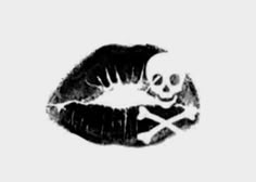 a skull and crossbones on the lips