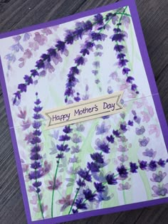 a mother's day card with purple flowers