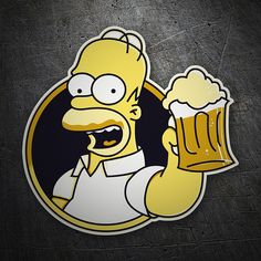 the simpsons character holding a mug of beer