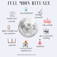 Full Moon Rituals, Moon Spells, Moon Bath, Moon Rituals, Moon Full, Moon Ritual, New Moon Rituals, Moon Journal