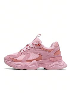 2024 New Women's Casual Sneakers, Lightweight Breathable Women's Chunky Sneakers, Fashion Versatile Women's Casual Shoes, Thick Sole Slimming Sexy Women's Shoes, Pink Outdoor Hiking Jogging Sports Shoes, Urban Road Running Shoes, Trendy Women's Shoes Pink     Colorblock    Women Shoes, size features are:Bust: ,Length: ,Sleeve Length: Sporty Pink Sneakers With Thick Bottom, Pink Thick Bottom Sneakers For Streetwear, Pink Low-top Thick Bottom Sneakers, Pink Chunky Sneakers With Thick Bottom And Round Toe, Pink High-top Chunky Sneakers With Thick Bottom, Pink High-top Chunky Sneakers With Thick Sole, Pink Platform Sneakers With Thick Bottom For Streetwear, Trendy Breathable Platform Sneakers, Pink Low-top Platform Sneakers With Thick Bottom