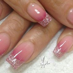 Tammy Taylor, Ombré Nails, Clear Nail, Colored Acrylic, Glitter Acrylic, Nail Bed, Great Nails, Get Nails, Pink Acrylics