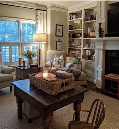 a living room filled with furniture and a fire place