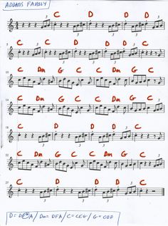 sheet music with letters and numbers arranged in order to form the letter d on it