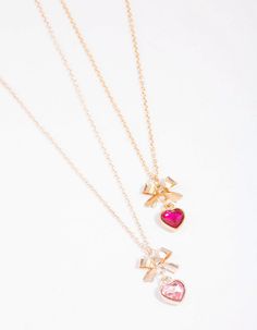 Mixed Metal Heart & Bow Necklace Pack - Lovisa Necklace Pack, Lovisa Jewellery, Timeless Jewellery, Bow Necklace, Dream Gift, Jewellery Sets, Metal Heart, Birthday Wishlist, Pretty Stuff