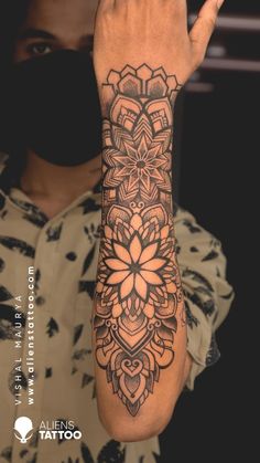 A geometric design is basically an amalgam of basic geometric shapes, combined and repeated throughout the tattoo to create a bigger object. It can be precise or abstract based on the design.

Checkout this amazing Mandala Tattoo for men on arm done by Vishal Maurya at Aliens Tattoo India.

If you wish to get this tattoo visit - https://www.alienstattoo.com/geometric-tattoo-ideas Mandala Tattoo For Men, Mandala Arm Tattoos, Mandala Tattoos For Women, Aliens Tattoo, Mandala Hand Tattoos, Mandala Tattoo Sleeve, Geometric Mandala Tattoo, Forearm Band Tattoos