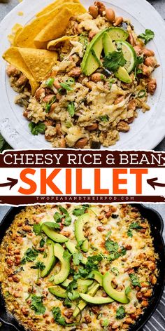 This Cheesy Rice and Bean Skillet is a delicious weeknight dinner recipe for the family! It’s flavorful, filling, and delicious. Add this skillet recipe to your simple weeknight dinner ideas! Canned Beans Recipe, Making Tacos, Rice And Beans Recipe, Cheesy Rice, Healthy Beans