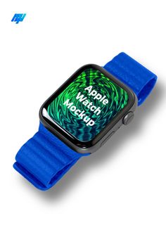 an apple watch with the words apple watch mockup printed on it's screen