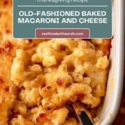 an image of old fashioned baked macaroni and cheese