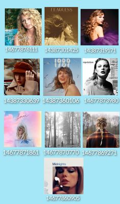 a series of photoshopped images with the names and numbers on them