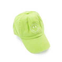 • Adjustable Metal Closure • Signature Little Mama Shirt Shop® design Green Baseball Cap, Kids Baseball, Mama Shirt, Smiley Face, Smiley, Lime Green, Shirt Shop, Baseball Cap, Shop Design